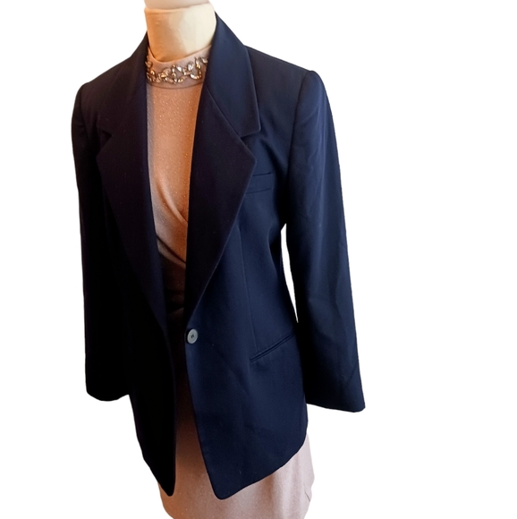 Ellen Tracy Linda Allard Blazer WOOL Sz 8  OVERSIZED BOXY Jacket Long Read - Picture 2 of 15